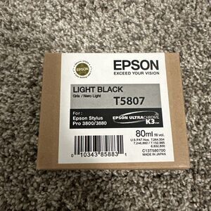 Genuine Epson Pro 3800/3880 Light Black Ink T5807 Exp. 11/2012 Brand New
